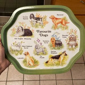 Green Dog Breed Serving tray dog vintage dog lovers gift